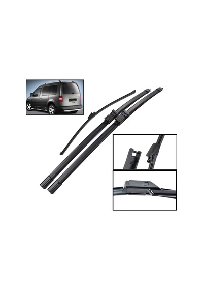 Volkswagen Caddy Ön + Arka Muz Silecek Takımı 2003-2011