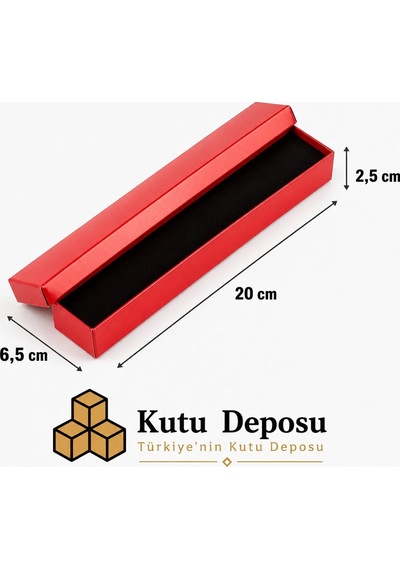 6,5x20x2,5 Cm Tam Kapaklı Kolye Ve Tesbih Kutusu - Kırmızı Demonte 50 Adet