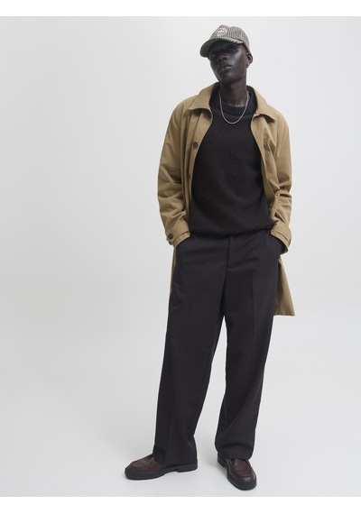 Jack & Jones Erkek Wide Leg Düsük Bel Chino Pantolon - Bill - 12293368 Siyah
