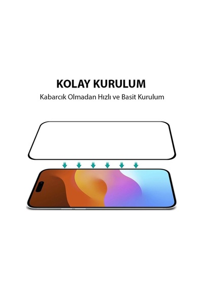Ally Apple iPhone 15 Pro Uyumlu Full Glue Tempered Kırılmaz Cam Ekran Koruyuc