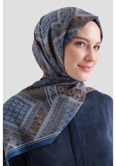 Armine Elegance Pamuk - İpek Şal As464 Lacivert