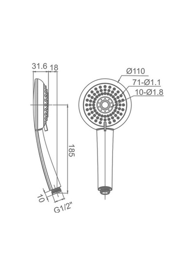 Bocchi Air2 110r 3 Sprey Fonksiyonlu El Duşu Beyaz / Krom 5500-0011 Çok Renkli