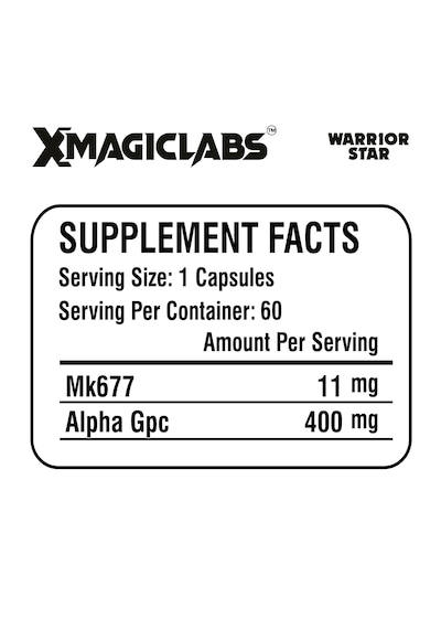 Xmagıclabs Warrıor Star Mk677 İbutamoren - Alpha Gpc 60 Caps Aromasız