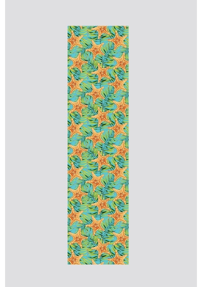 Turuncu Deniz Yıldızı Marin Desenli Runner 40x140cm Turuncu
