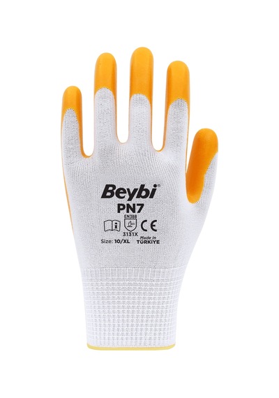 Beybi Pn7 Polyester Örme Nitril İş Eldiveni 12 Çift
