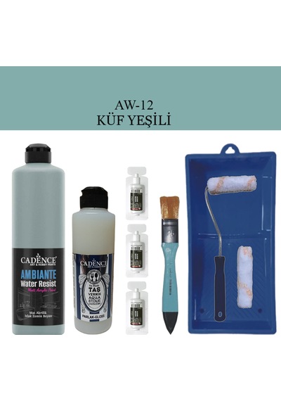 Fayans Tezgah B-ambiente Islak Zemin Aw-12 Küfyeşil 500ml Katalizör 30gr Taş Vernik 250 Satenruloset