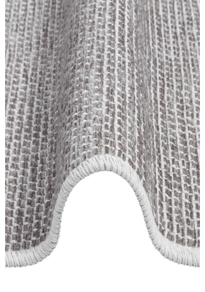 Divan Şönil Pamuklu Tek Renk Desensiz Kilim Oval Halı Hr-5841 Açık Gri