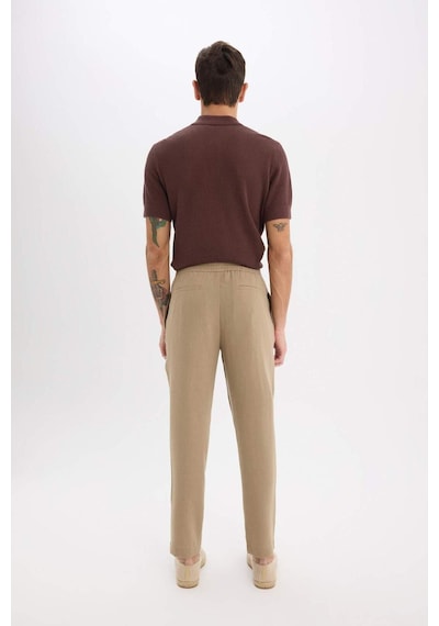 Defacto Relax Fit Rahat Kesim Kısa Paça Keten Görünümlü Yazlık Kumaş Pantolon E4790ax25smkh92 Haki