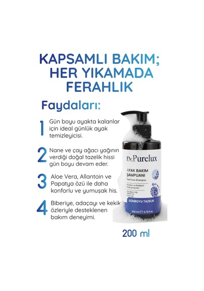Ayak Tırnak Bakım, Koku Karşıtı Ayak Bakım Şampuanı 200ml