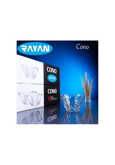 Rayan Cono 6'lı Büyük Cam Kase Standart