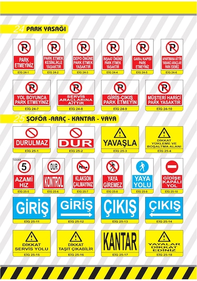 Pvc 0,50 Mm Garaj Kapısı Park Etmeyiniz İkaz Levhası - 2 Adet