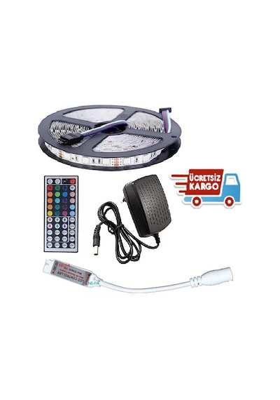 Şerit Led Rgb 44 Tuşlu Kumandalı 5050 Smd 5 Metre 3 Çip Tam Set (262851962)