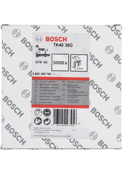 Bosch Tk40 38g Dar Zımba Teli 5,8x38 Mm 2608200705