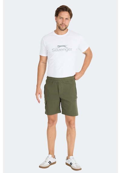 Slazenger Neck I Erkek Fermuar Cepli Haki Şort Haki