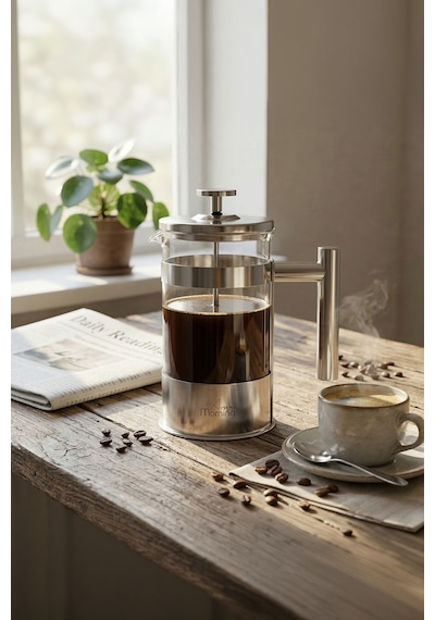 Any Morning Ff110 Kahve Ve Bitki Çayı İçin French Press 600 Ml Gri