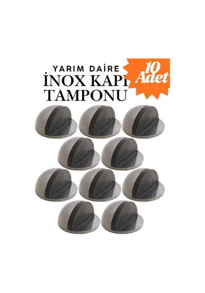 10 Adet İnox Yarım Daire Yapışkanlı Kapı Tamponu Kapı Stoperi Metal Kapı Stopu Durdurucu