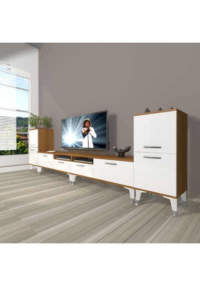 Decoraktiv Eko 9200 Mdf Silver Tv Ünitesi Tv Sehpası Ceviz - Beyaz
