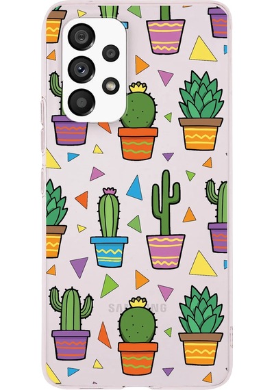 Samsung Galaxy A33 İle Uyumlu 1mm Slim Fit Water Color 4 Baskılı Şeffaf Kılıf Şeffaf