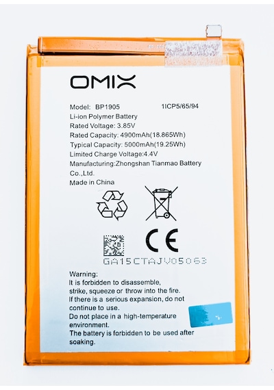 Omix X600 Batarya Logolu Bp1905 Pil 4900 Mah