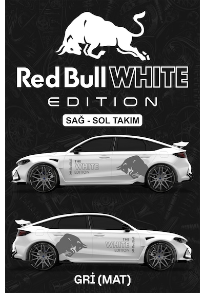 Red Bull Whıte Edıtıon Sticker - Yan Gövde Kaplama Seti Gri Mat - 805128282