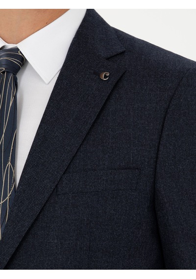 Cacharel Lacivert Slim Fit Yün Takım Elbise