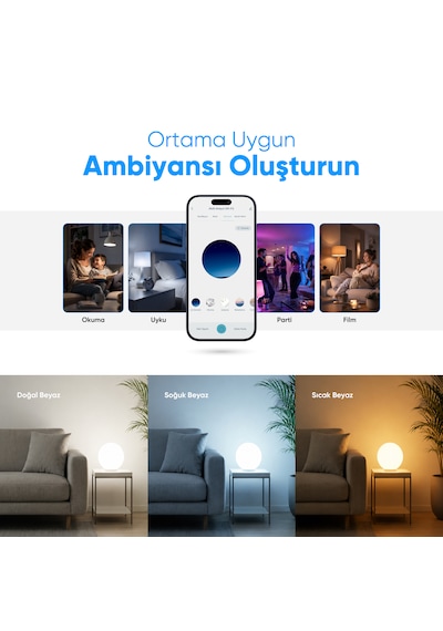 Şımart Akıllı RGB Led Wi-Fi Ampul Gün Işığı/Beyaz - Akıllı Lamba