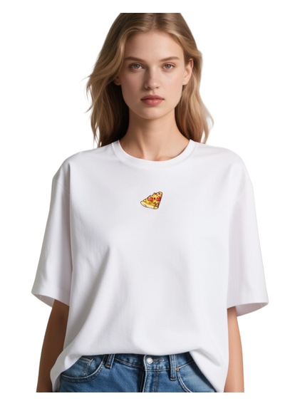 Ogc Pizza Oversize Unisex T-shirt Beyaz