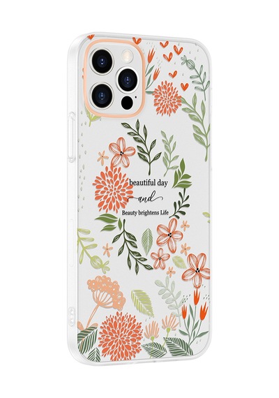 iPhone 12 Kılıf Kamera Korumalı Desenli Zore Klip Kapak - Beautiful -