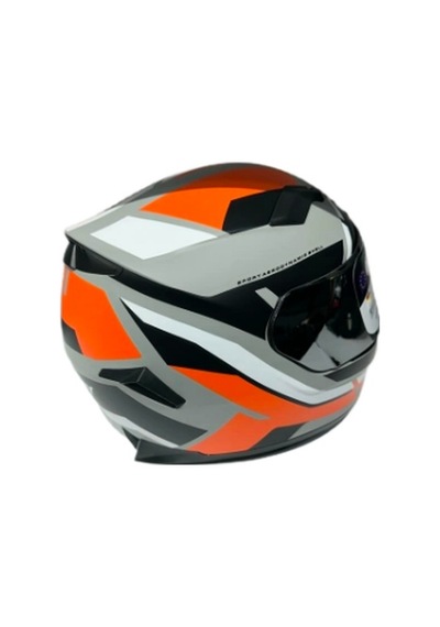 Sway SW 820 AIX Full Face Gümüş Vizör Kask Gri Turuncu