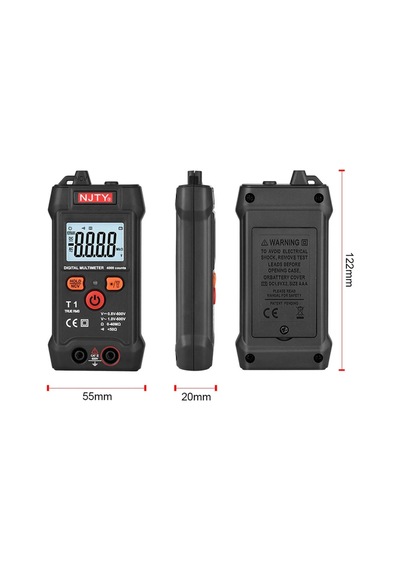 T1 Dijital Multimetre True Rms Ncv 600v Mini Cep El Tipi Voltmetre Ac Dc Voltaj Direnç Buzzer