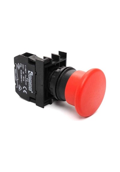 Emas B200e B Serisi Plastik 1nc Acil Stop 40 Mm Çevirmeli Kırmızı 22 Mm Buton
