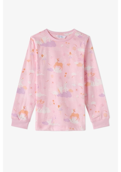 Penti Kız Çocuk Pembe Fly Repeat Pamuklu Uzun Kollu Pijama Takımı Lila