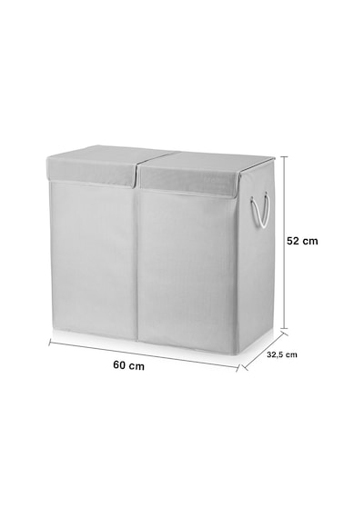 Meleni Home Iki Bölmeli Mega Boy Çamaşır Sepeti - Kulplu Katlanır Banyo Kirli Çamaşır Sepeti 50 Lt + 50 Lt Diğer