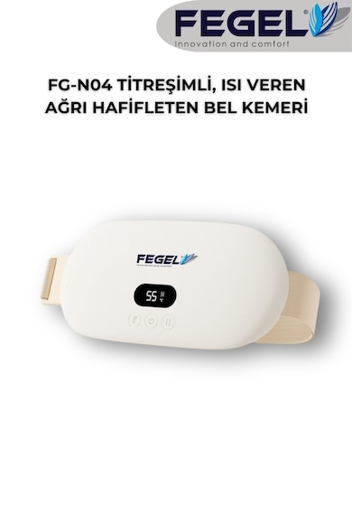 FG-N04 Akıllı Isıtmalı ve Titreşimli Bel - Karın Masaj Kemeri - Beyaz