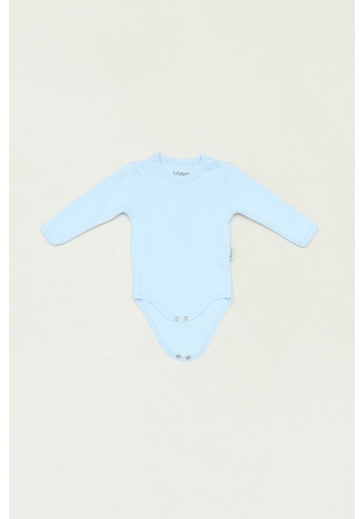 Fullamoda %100 Pamuk Bisiklet Yaka Unisex Çocuk Zıbın 25mcck4411128123-mavi Mavi