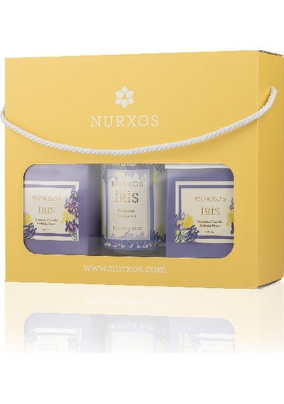 Nurxos 9681 İris Kutulu 2 Adet Kokulu Mum+freshener Oda Spreyi
