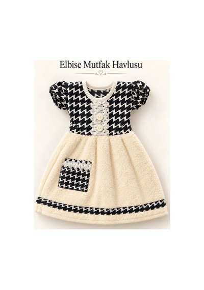 Elbise Mutfak Havlusu 20x30cm Siyah Pöti Çok Renkli