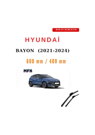 Hyundai Bayon 2021-2024 Araca Özel Silecek Ön İki