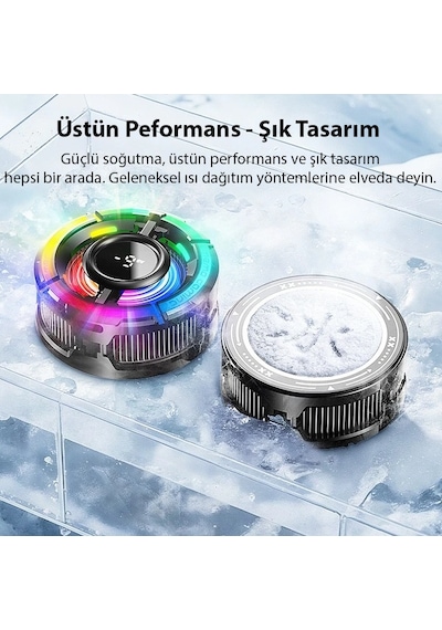 Memo Cx15 Apple Uyumlu iOS Android Soğutucu 15w Manyetik + Arka Klips 2'si 1 Arada Yarı İletken Soğutma Fanı Radyatörü