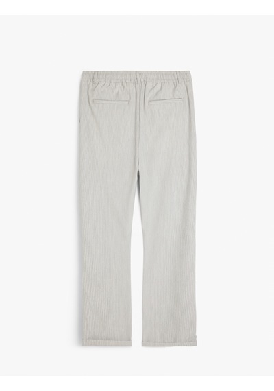 Koton Katlamalı Paça Viskon Karışımlı Düğmeli Beli Bağcıklı Slim Fit Pantolon Gri 5sam40034hw Gri Koton Katlamalı Paça Viskon Karışımlı Düğmeli Beli Bağcıklı Slim Fit Pantolon Gri 5sam40034hw Gri