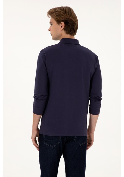 U.S. Polo Assn. Erkek Regular Fit Polo Yaka Mürdüm Basic Sweatshirt 50313772-VR074