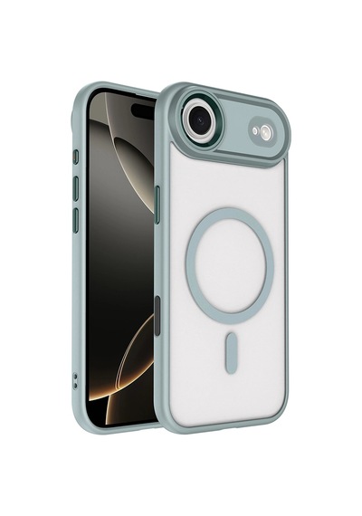 Apple Apple iPhone Uyumlu  17 Air Kılıf Wireless Şarj Özellikli Zore Krom M-safe Silikon Kapak