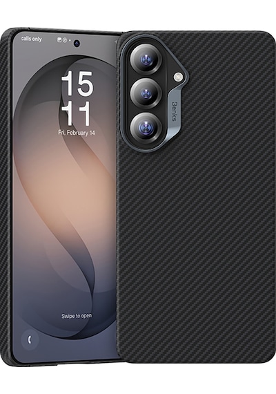 Galaxy Uyumlu S26 Plus Uyumlu Kılıf Benks M-safe Özellikli Magnetik Armorair 600d Kevlar Fiber Kapak Siyah Siyah