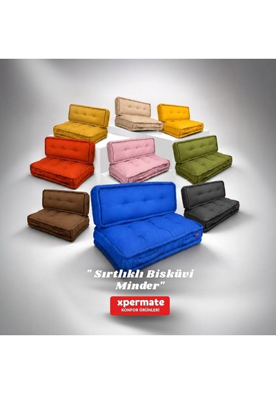 2'li Yer Minderi 60x120x14 Cm Palet Minderi, Bahçe Minderi, Oturma Minderi, Balkon Takımı Minderi Antrasit Diğer