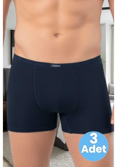 Tezzgelsin Erkek Pamuklu 3'lü Modal Boxer Lacivert