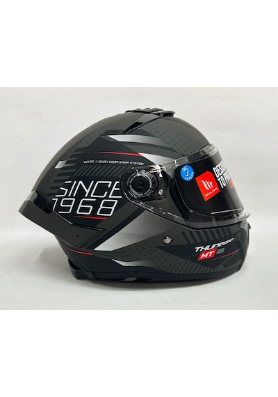Şeffaf Güneş Vizörlü + Mt Thunder 4sv Luminence D1 Kapalı Kask Mat Siyah
