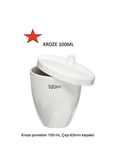 Kroze Porselen Kapaklı Çap 63mm, 100 Ml Kroze
