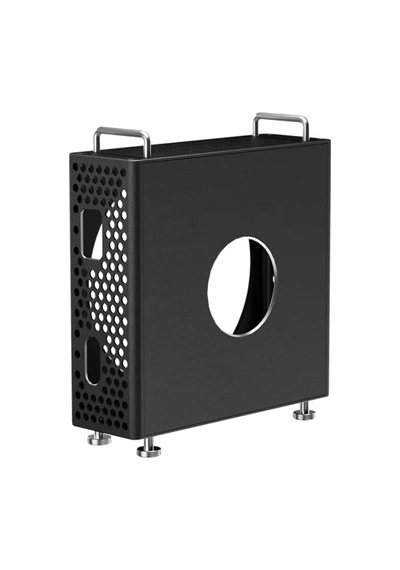 Mac Mini M4 M4 Pro Standı Siyah, Alüminyum Dikey Koruyucu Kasa, Havalandırmalı Metal Mac Mini Tutucu, Port Erişimli Ayaklı Masaüstü Stand, 2024 Uyumlu