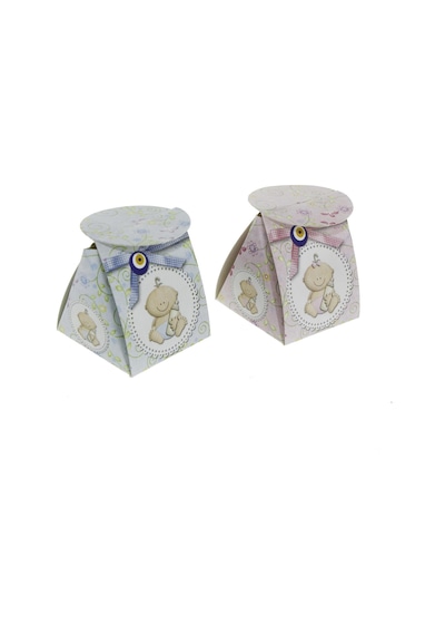 50 Adet 4x4,5cm Mini Karton Lokumluk Bebekli Demonte