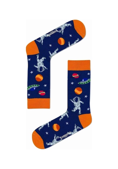 Carnaval Socks Mars Astranot Uzay Gemisi Turuncu Desenli Renkli Çorap Renkli Çok Renkli